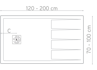 medidas plato de ducha con zona de secado