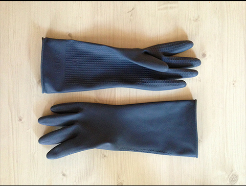 guantes azules