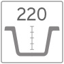 Profondità basin lavello 220