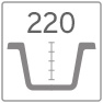 Profundidad cubeta fregadero 220